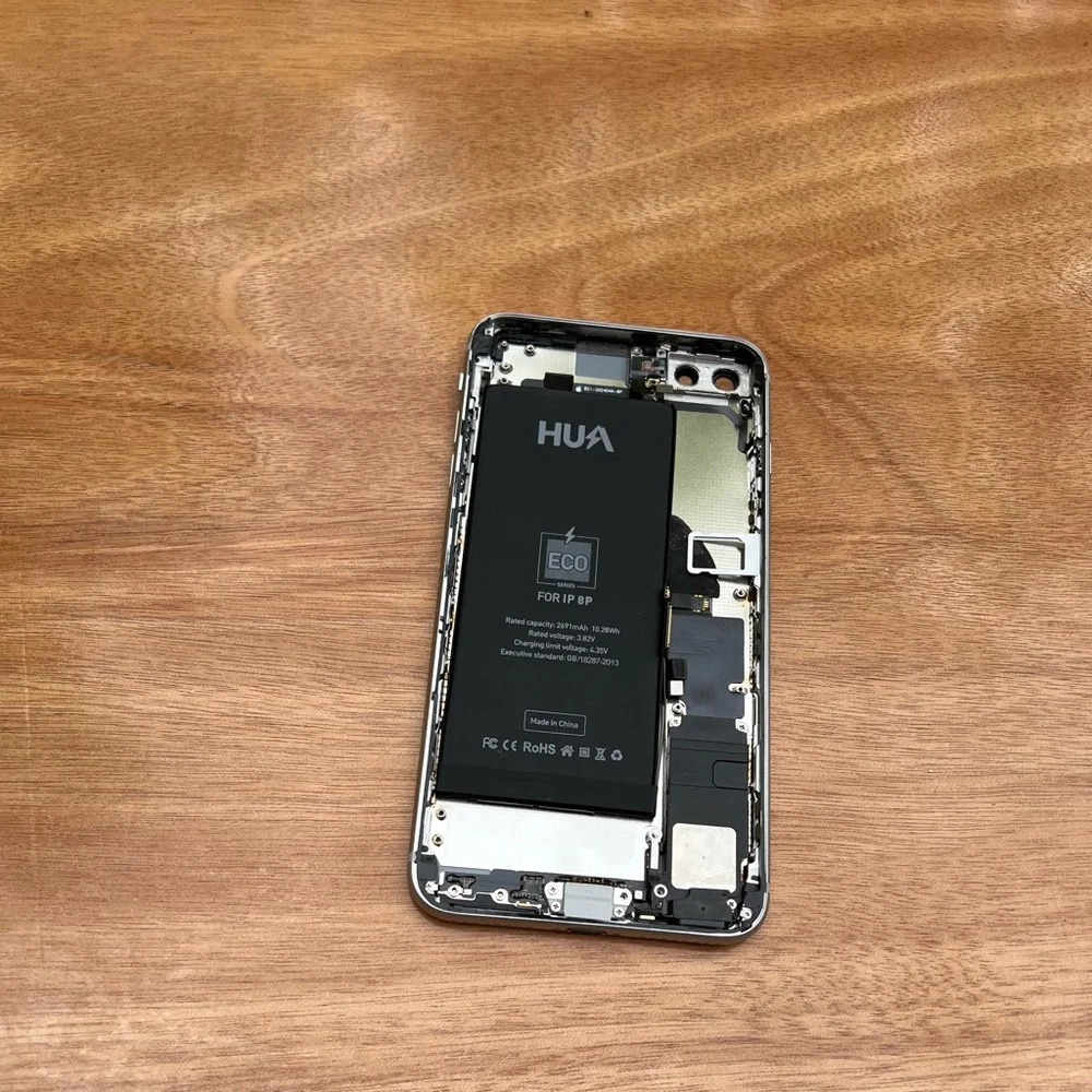 Apple iPhone 8 Plus Silver Back Frame Housing With Battery + Small Parts
